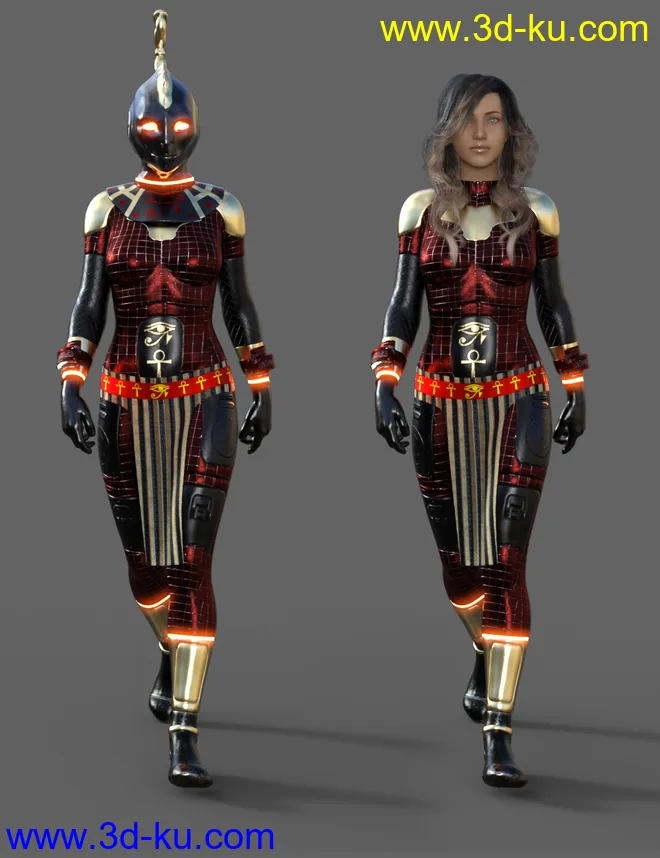 Scifi Egyptian Outfit For Genesis 8 Females(s)模型的图片5