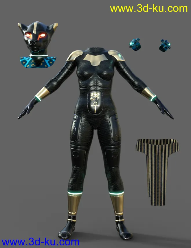 Scifi Egyptian Outfit For Genesis 8 Females(s)模型的图片6