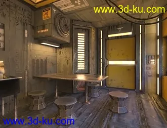 3D打印模型SciFi Living Galley的图片