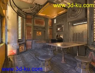3D打印模型SciFi Living Galley的图片