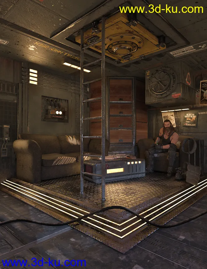 SciFi Living Room模型的图片1