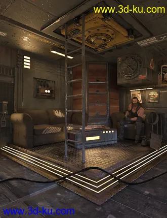 3D打印模型SciFi Living Room的图片