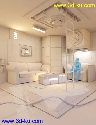 3D打印模型SciFi Living Room的图片