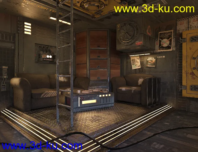 SciFi Living Room模型的图片3