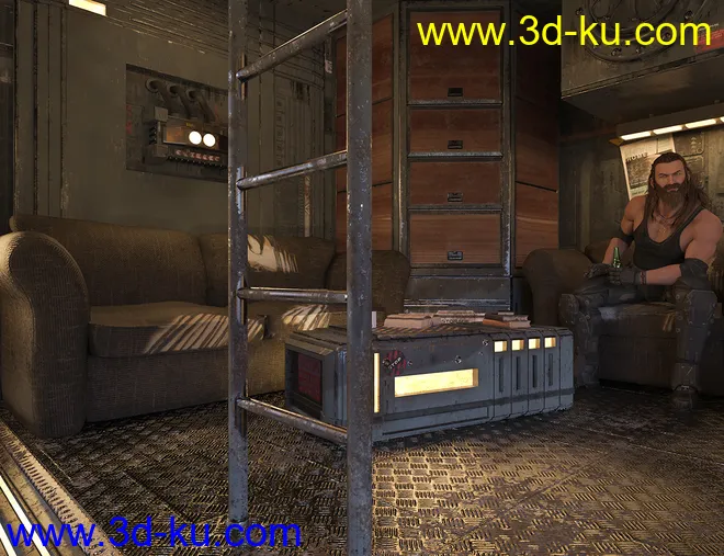 SciFi Living Room模型的图片6