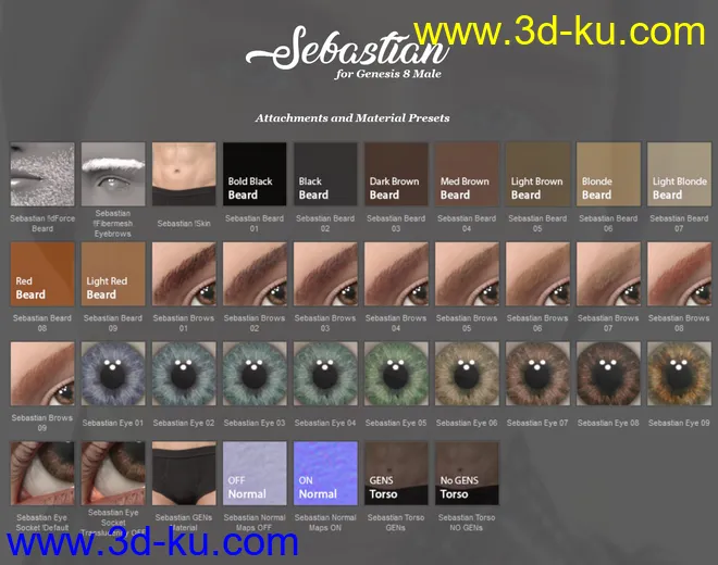 Sebastian for Genesis 8 Male模型的图片16