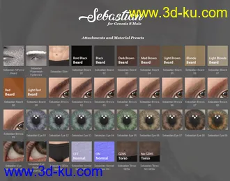 3D打印模型Sebastian for Genesis 8 Male的图片