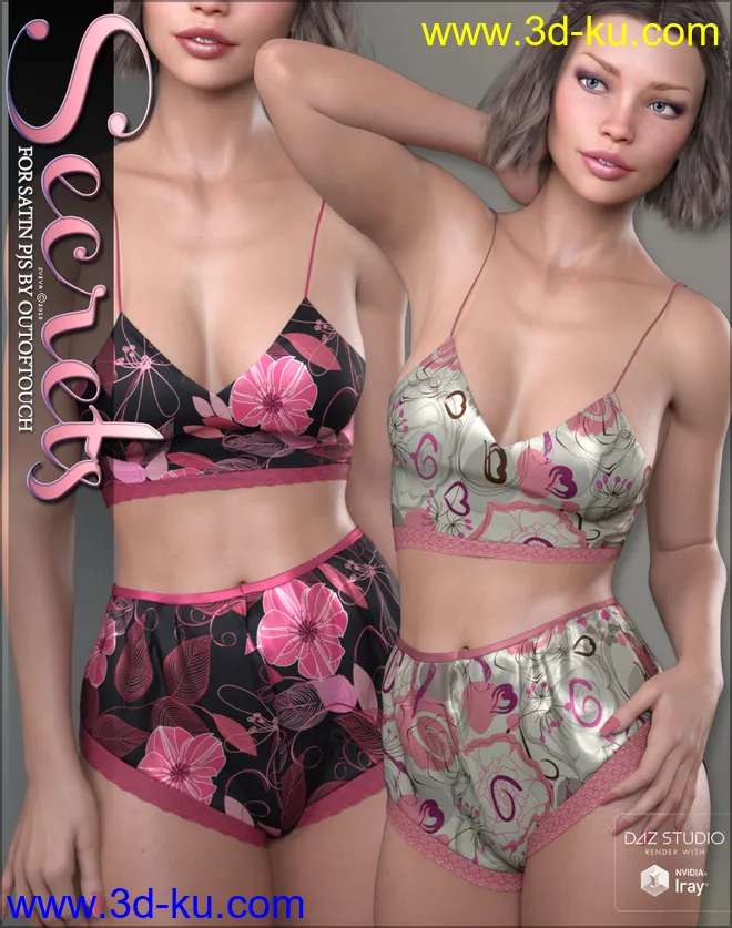 Secrets for Satin PJs Genesis 8 Females模型的图片1