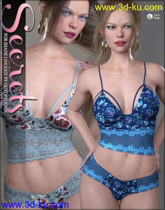 Secrets for Shade Lingerie Genesis 8 Females模型的图片1