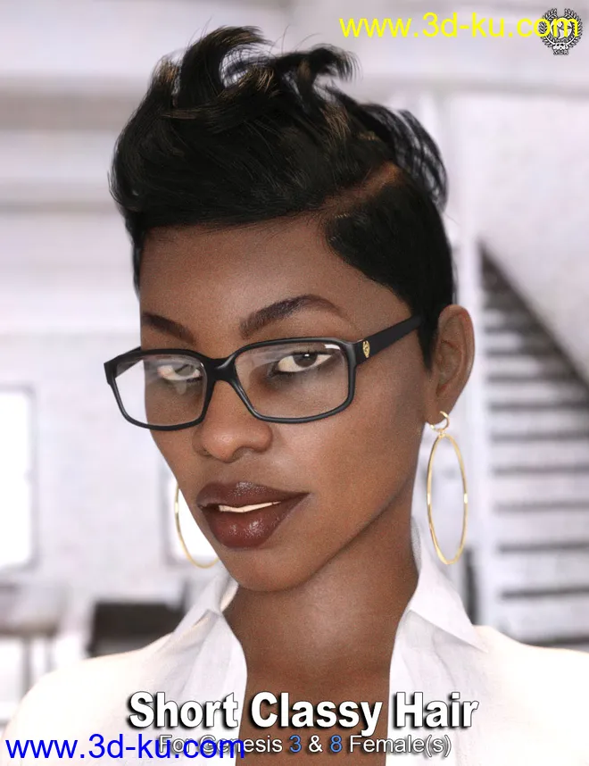 Short Classy Hair For Genesis 3 And 8 Female(s)模型的图片1