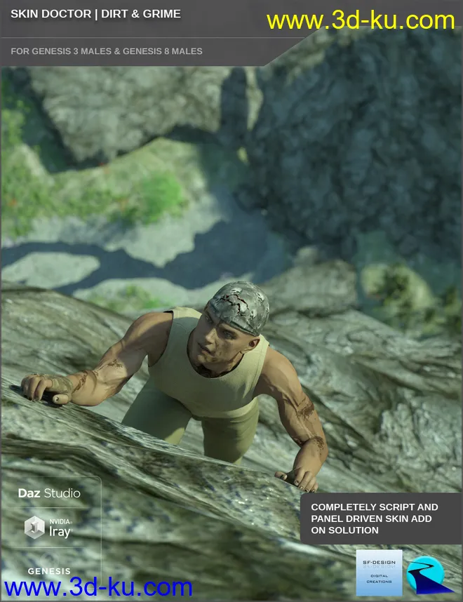 Skin Doctor - Dirt & Grime for Genesis 3 and 8 Males模型的图片1