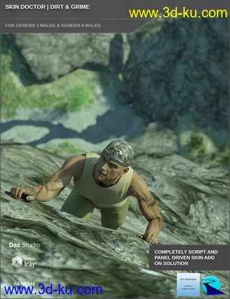 3D打印模型Skin Doctor - Dirt & Grime for Genesis 3 and 8 Males的图片