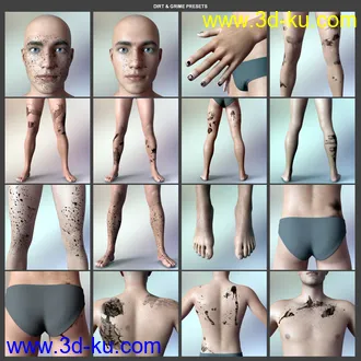 3D打印模型Skin Doctor - Dirt & Grime for Genesis 3 and 8 Males的图片