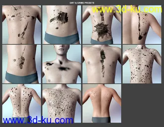 3D打印模型Skin Doctor - Dirt & Grime for Genesis 3 and 8 Males的图片