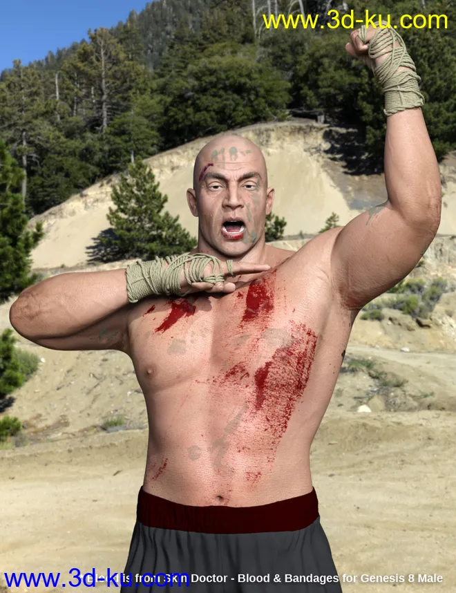 Skin Doctor - Dirt & Grime for Genesis 3 and 8 Males模型的图片8