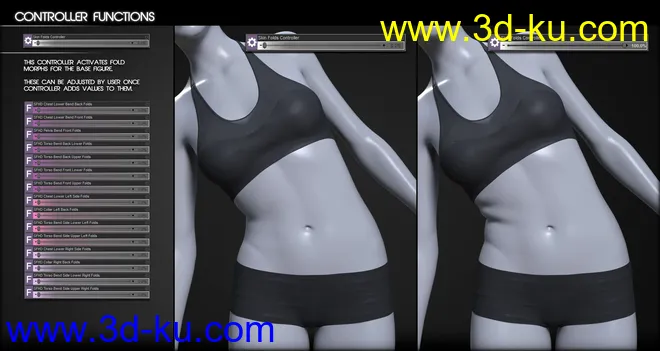 Skin Folds & Creases HD for Genesis 3 & 8 Female模型的图片5