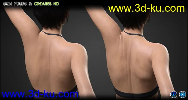 Skin Folds & Creases HD for Genesis 3 & 8 Female模型的图片8