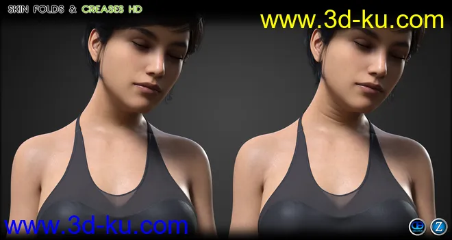 Skin Folds & Creases HD for Genesis 3 & 8 Female模型的图片9