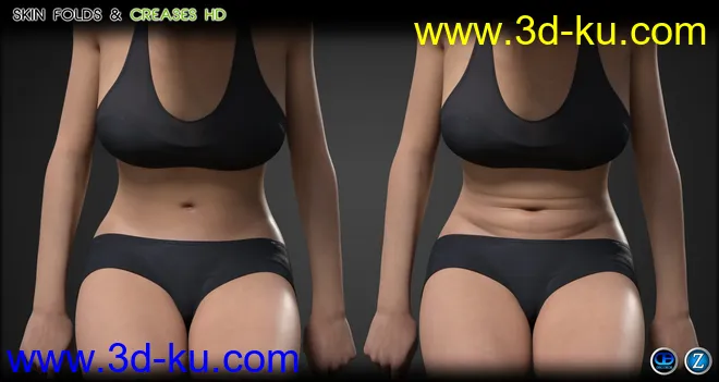 Skin Folds & Creases HD for Genesis 3 & 8 Female模型的图片10