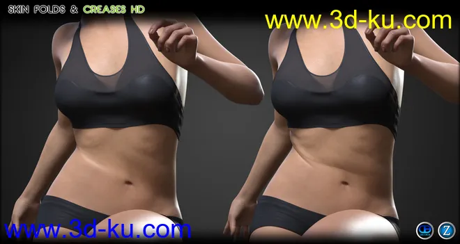 Skin Folds & Creases HD for Genesis 3 & 8 Female模型的图片12