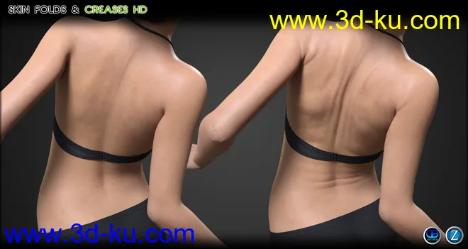 Skin Folds & Creases HD for Genesis 3 & 8 Female模型的图片13