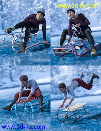 3D打印模型Sledding Fun for Genesis 8的图片