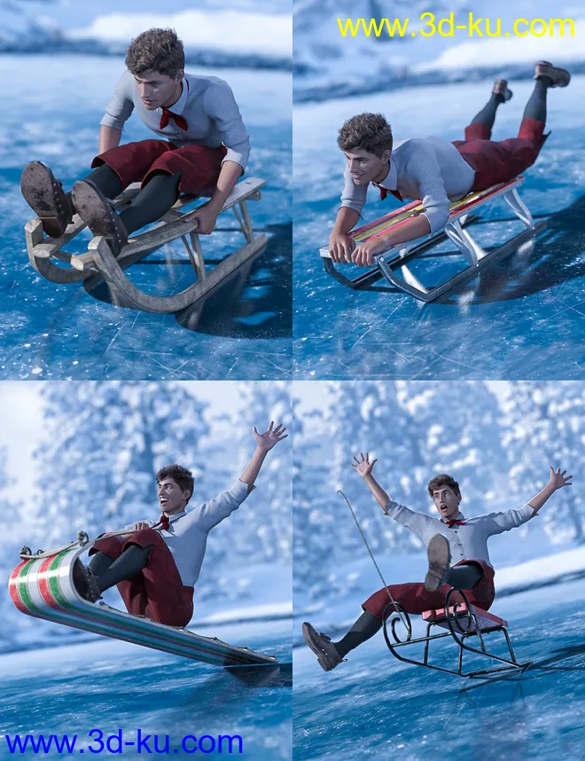 Sledding Fun for Genesis 8模型的图片5