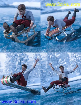 3D打印模型Sledding Fun for Genesis 8的图片