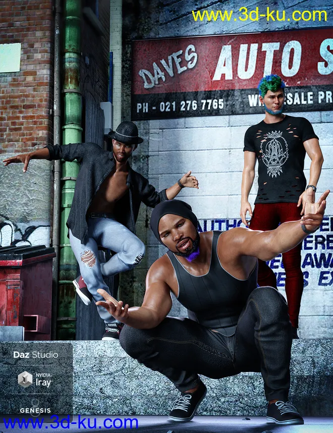 Smooth Poses and Expressions for Silas and Genesis 8 Males模型的图片1