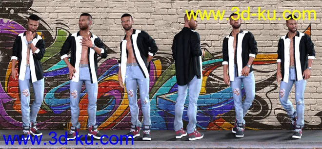 Smooth Poses and Expressions for Silas and Genesis 8 Males模型的图片2