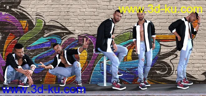 Smooth Poses and Expressions for Silas and Genesis 8 Males模型的图片3