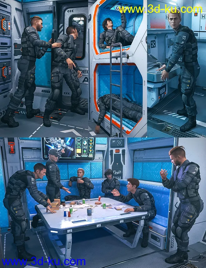 Solaris Cabin Poses for Genesis 8 Male模型的图片1