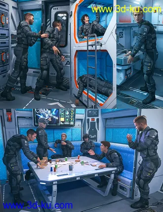 3D打印模型Solaris Cabin Poses for Genesis 8 Male的图片