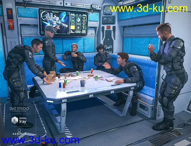 Solaris Cabin Poses for Genesis 8 Male模型的图片2