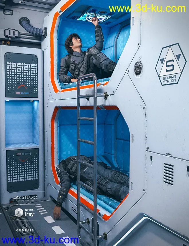 Solaris Cabin Poses for Genesis 8 Male模型的图片3