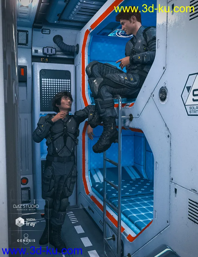 Solaris Cabin Poses for Genesis 8 Male模型的图片7