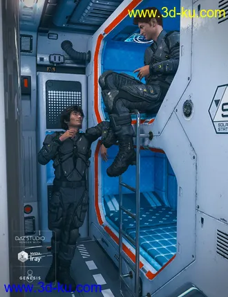 3D打印模型Solaris Cabin Poses for Genesis 8 Male的图片