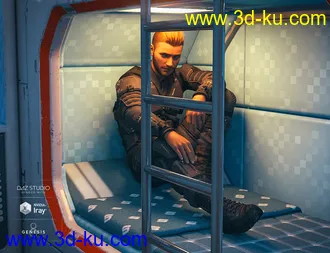 3D打印模型Solaris Cabin Poses for Genesis 8 Male的图片