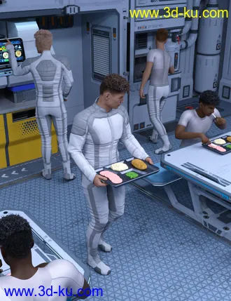 3D打印模型Solaris Dining Room Poses Genesis 8 Male的图片