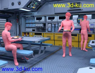 3D打印模型Solaris Dining Room Poses Genesis 8 Male的图片