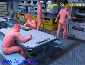 3D打印模型Solaris Dining Room Poses Genesis 8 Male的图片