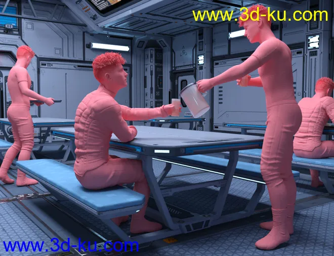 Solaris Dining Room Poses Genesis 8 Male模型的图片4