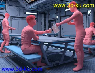 3D打印模型Solaris Dining Room Poses Genesis 8 Male的图片