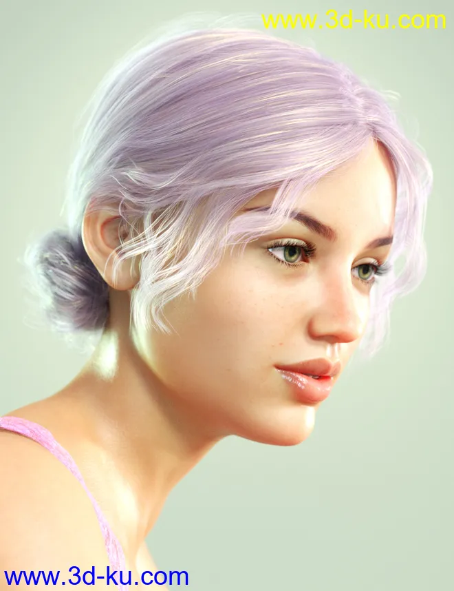 SP Hair 006 for Genesis 3 and 8 Female(s)模型的图片4