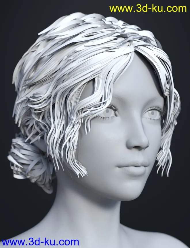 SP Hair 006 for Genesis 3 and 8 Female(s)模型的图片9