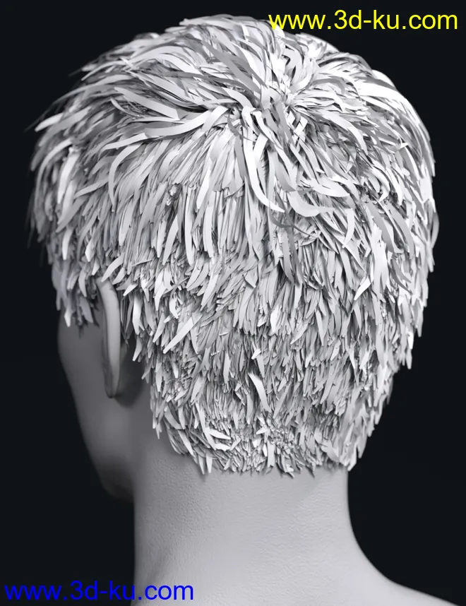 SP Hair 007 for Genesis 3 and 8 Male(s)模型的图片9