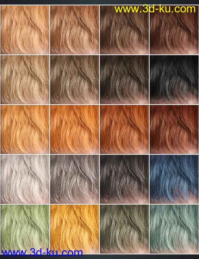 SP Hair 007 for Genesis 3 and 8 Male(s)模型的图片10