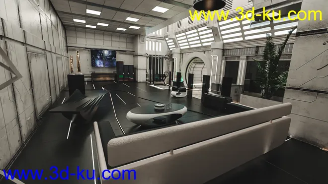 Space Living Room 01模型的图片2