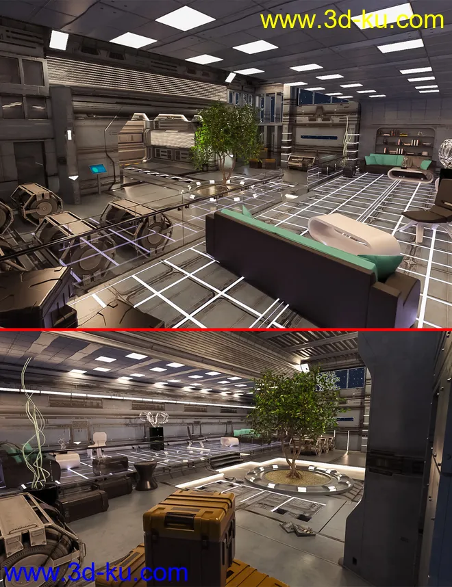 Space Living Room 02模型的图片1