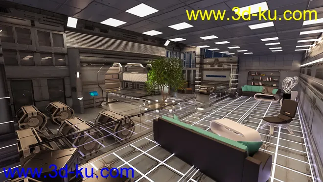 Space Living Room 02模型的图片2